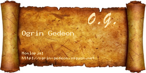 Ogrin Gedeon névjegykártya